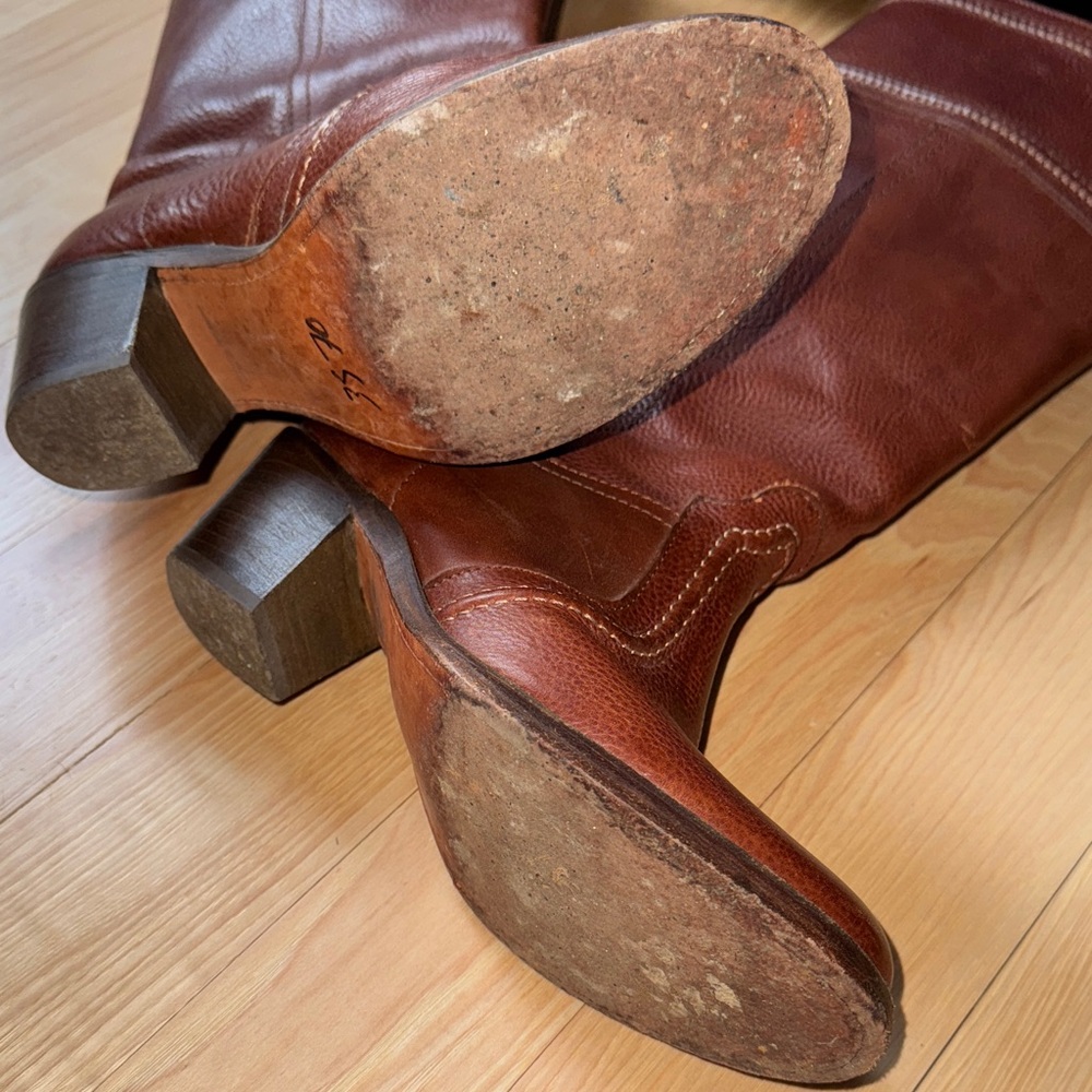 Frye Brown Leather Heeled Boots - Picture 6 of 6